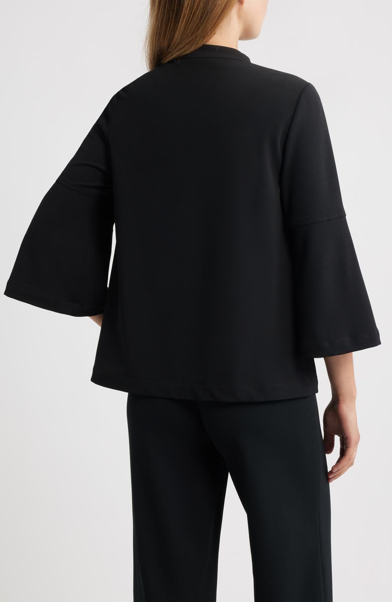 Ming Wang Deco Crepe Flare Sleeve Utility Jacket, Alternate, color, Black