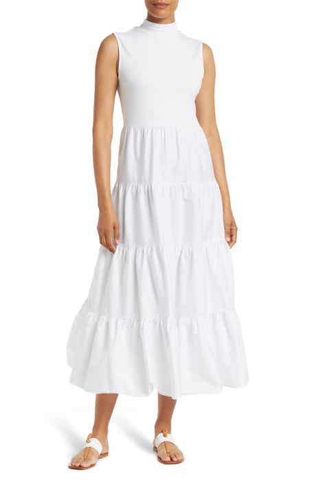 Leslie Mock Neck Sleeveless Tiered Maxi Dress