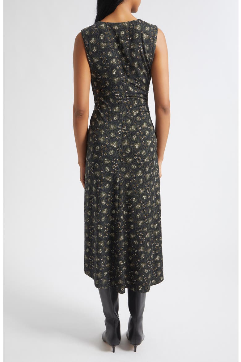 Theodora Ruched Midi Dress, Alternate, color, BLACK MULTI