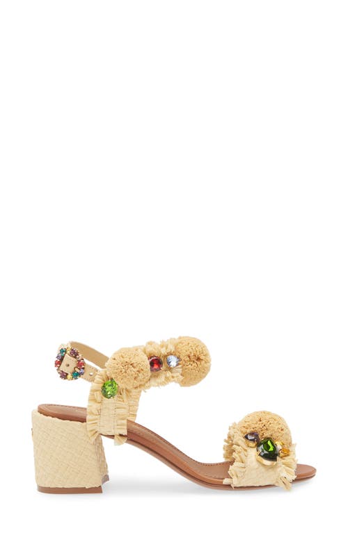 Dolce & Gabbana Embroidered Sandal With Fringes In Sand