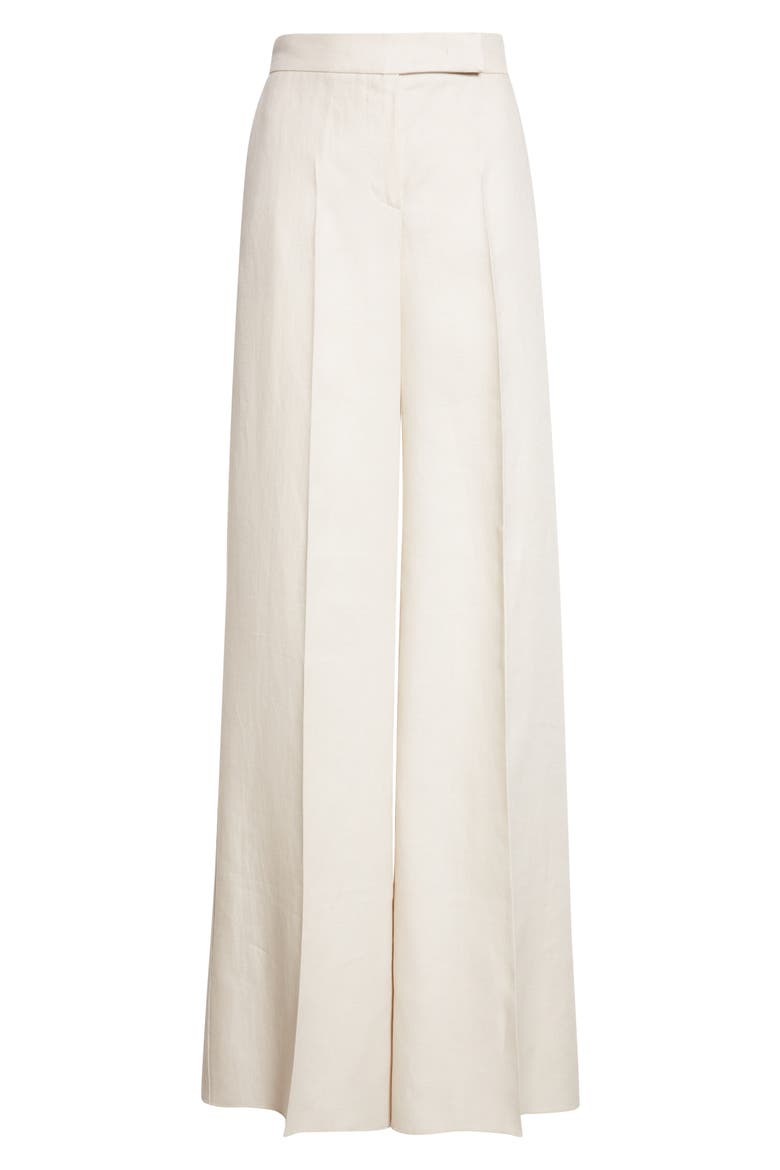 Badesse High Waist Wide Leg Linen Pants, Alternate, color, BEIGE