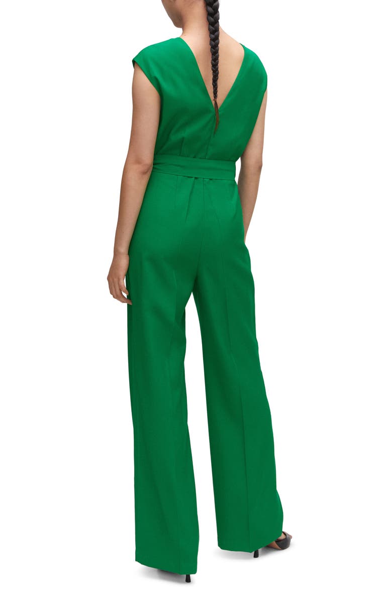 MANGO V-Neck Belted Jumpsuit, Alternate, color, 