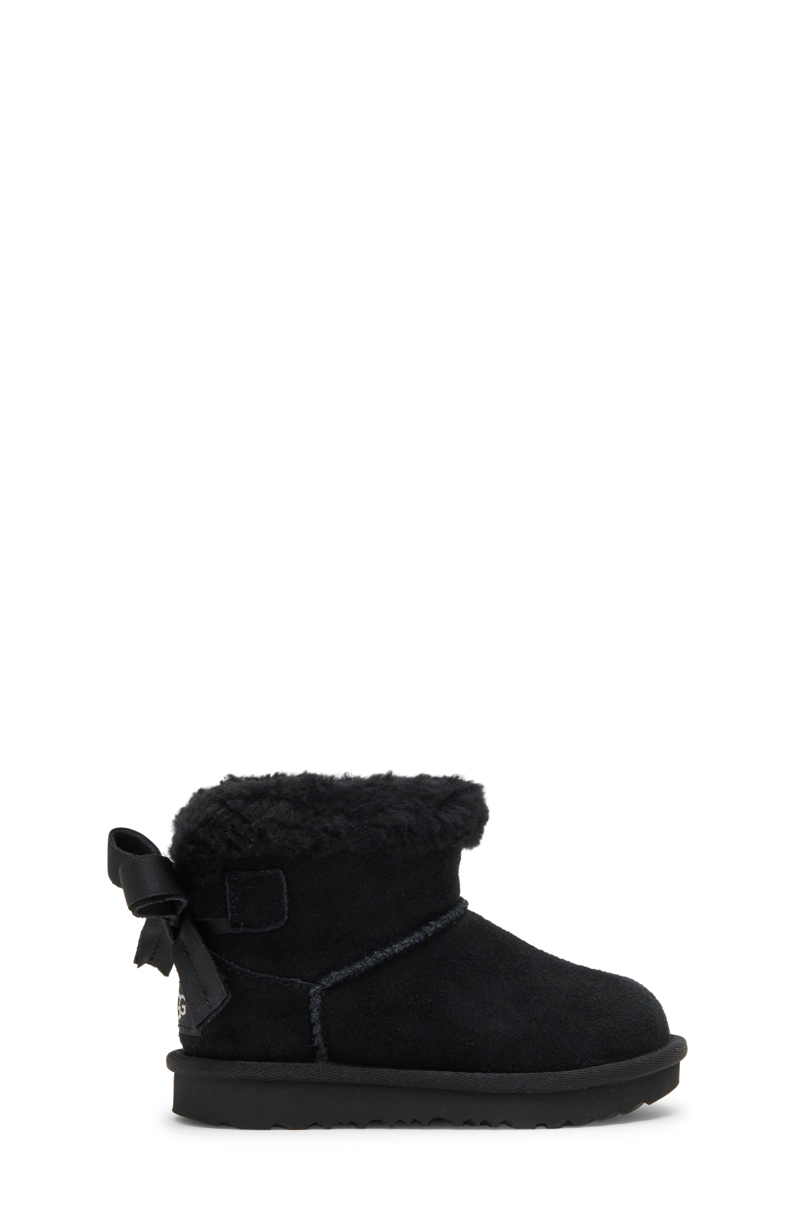 Kids' Mini Bailey Dual Bow Boot, Alternate, color, BLACK
