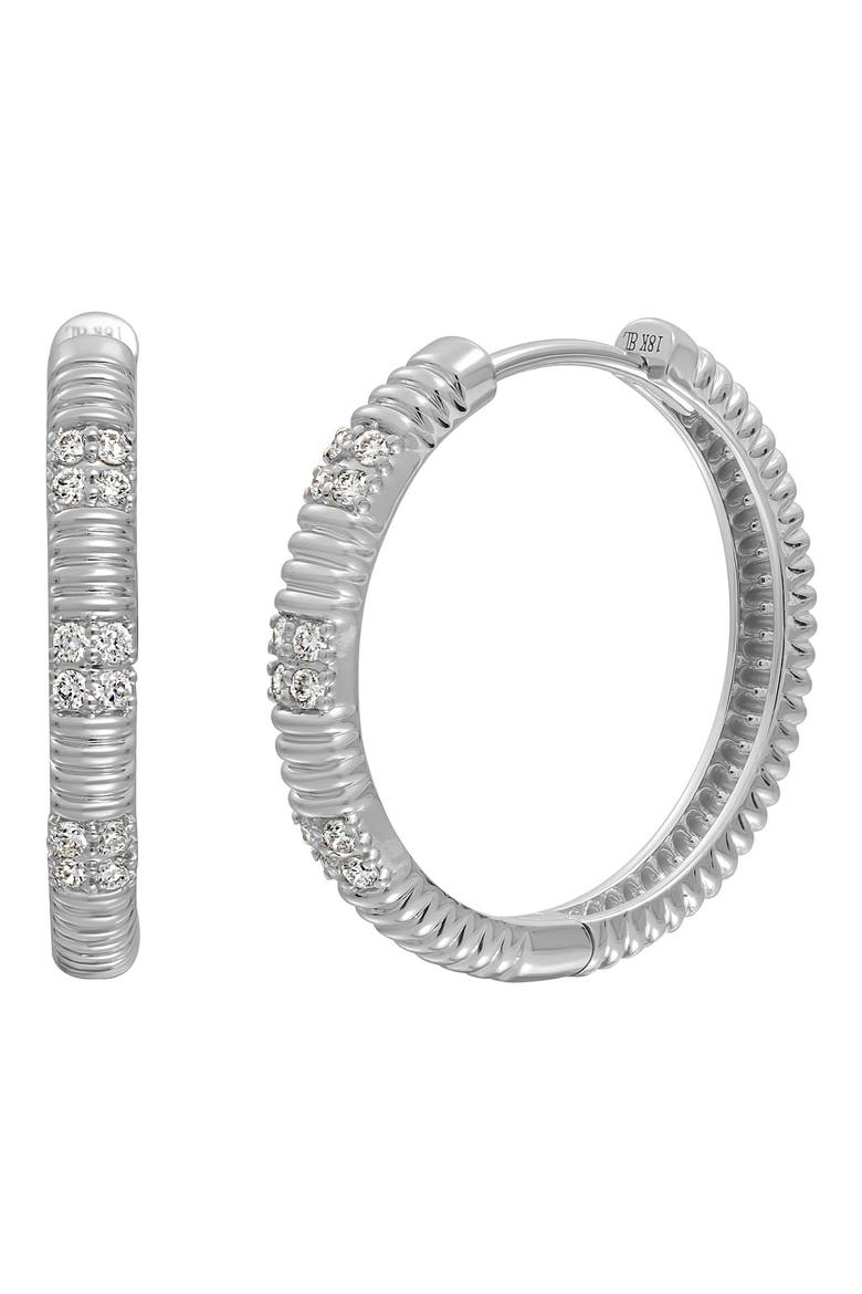 Cleo Diamond Hoop Earrings (Nordstrom Exclusive), Main, color, 18K WHITE GOLD
