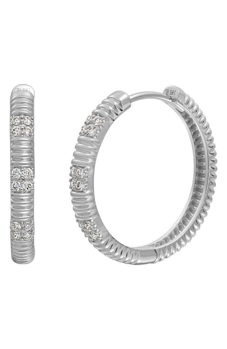 Bony Levy Cleo Diamond Hoop Earrings, Main, color, 18K White Gold