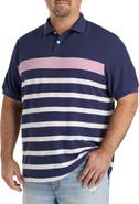 Harbor Bay by DXL Big & Tall Chest Striped Polo Shirt