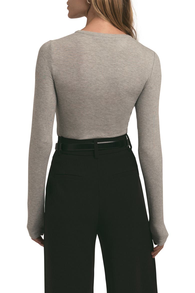 The Long Sleeve Rib Henley, Alternate, color, HEATHER GREY