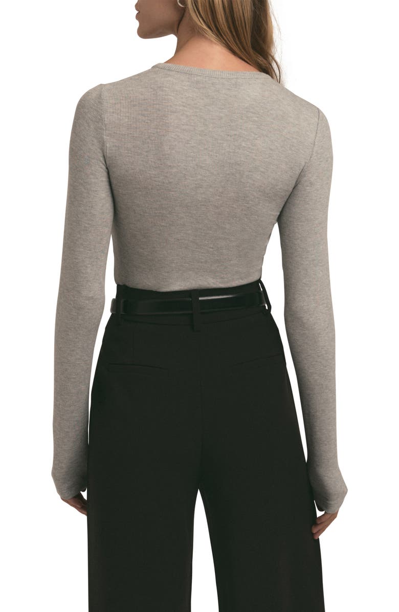 Favorite Daughter The Long Sleeve Rib Henley, Alternate, color, Heather Grey