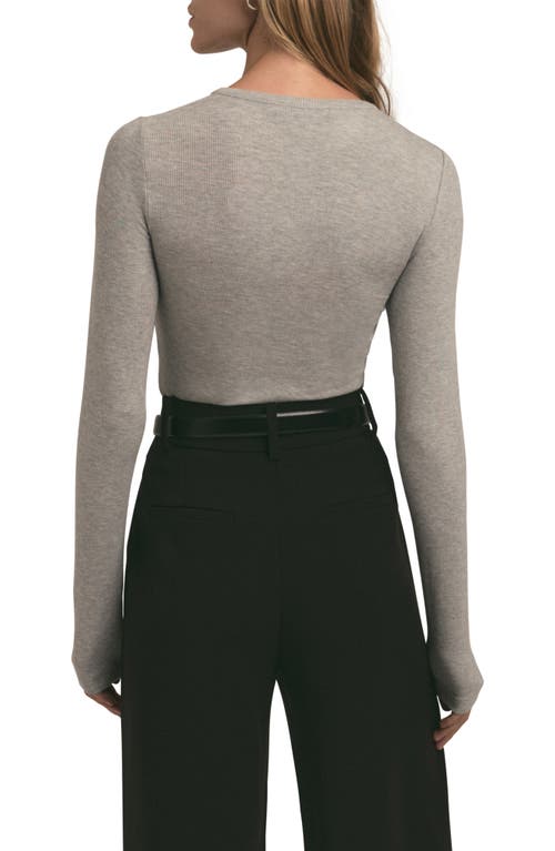 Favorite Daughter The Long Sleeve Rib Henley In Heather Grey