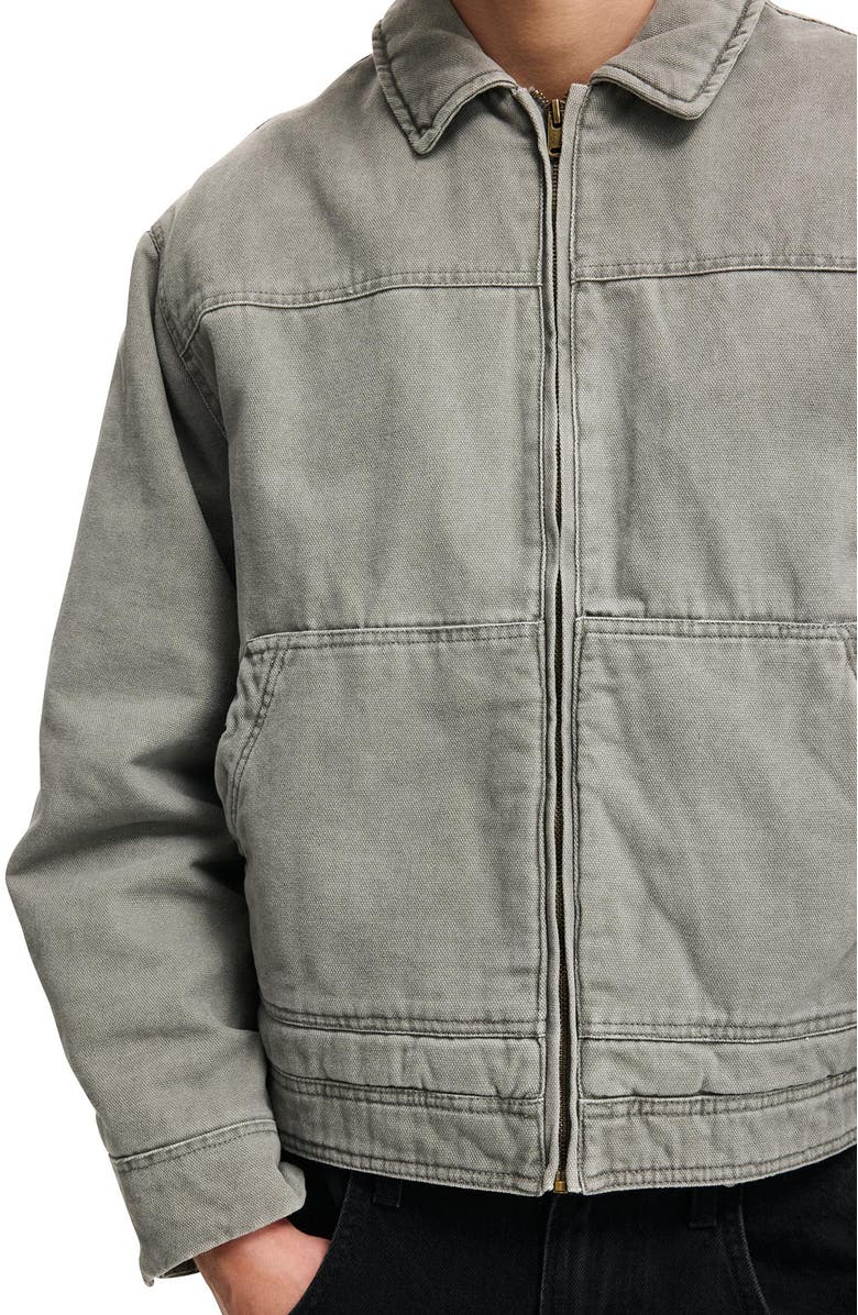 Cotton On Men's Cropped Worker Jacket, Alternate, color, Washed Grey