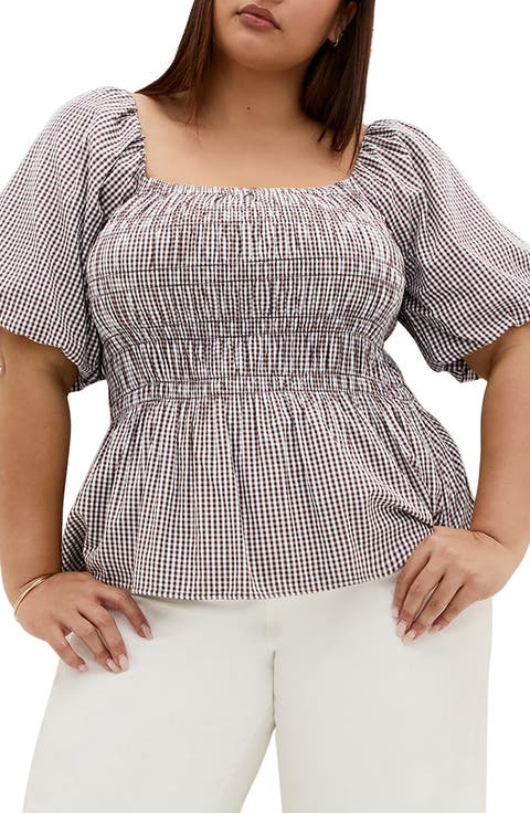 Belle Gingham Peplum Top
