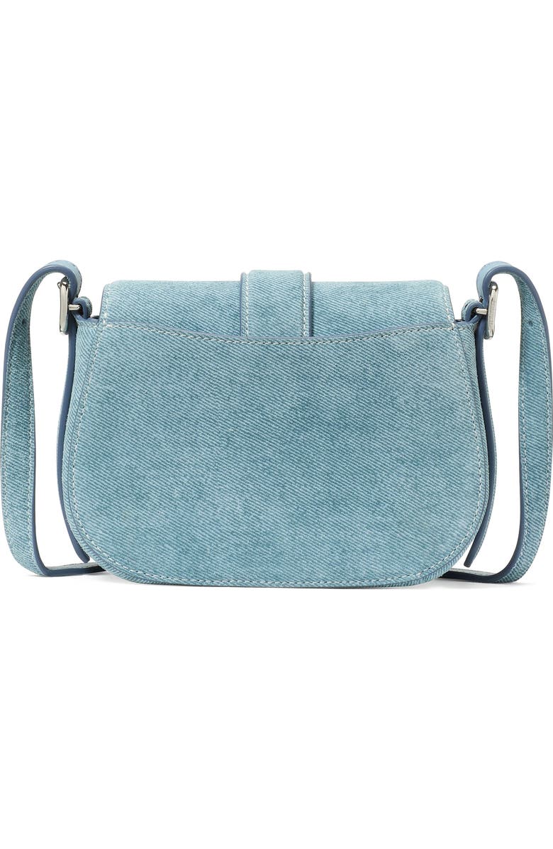 Kate Spade New York mini nouveau denim suede saddle crossbody bag, Alternate, color,
