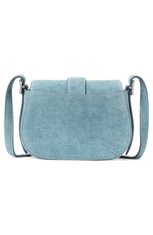 Kate Spade New York Mini Nouveau Denim Suede Saddle Crossbody Bag