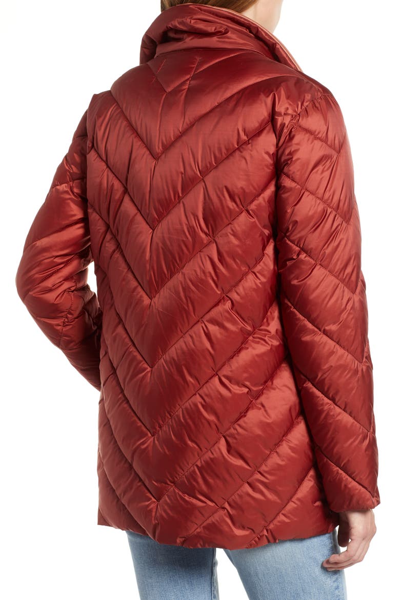 Contrast Lining Puffer Coat, Alternate, color, TERRACOTTA
