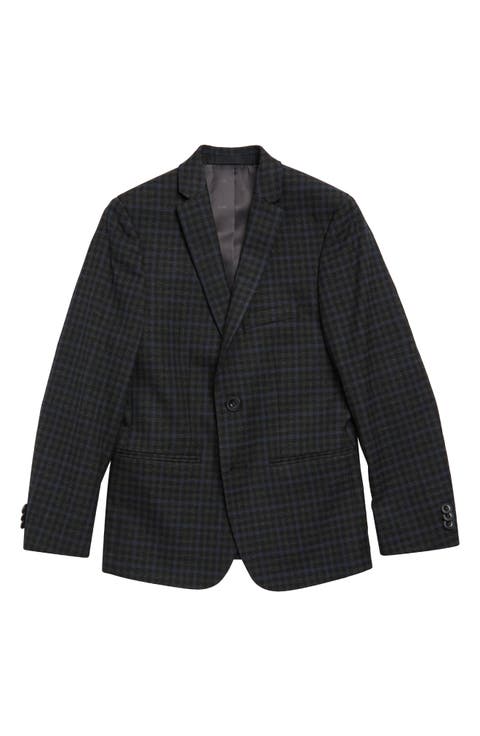 Kids' Check Two-Button Suit Jacket (Big Kid)
