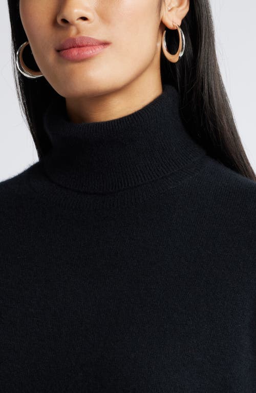Nordstrom Cashmere Turtleneck Sweater In Black Rock