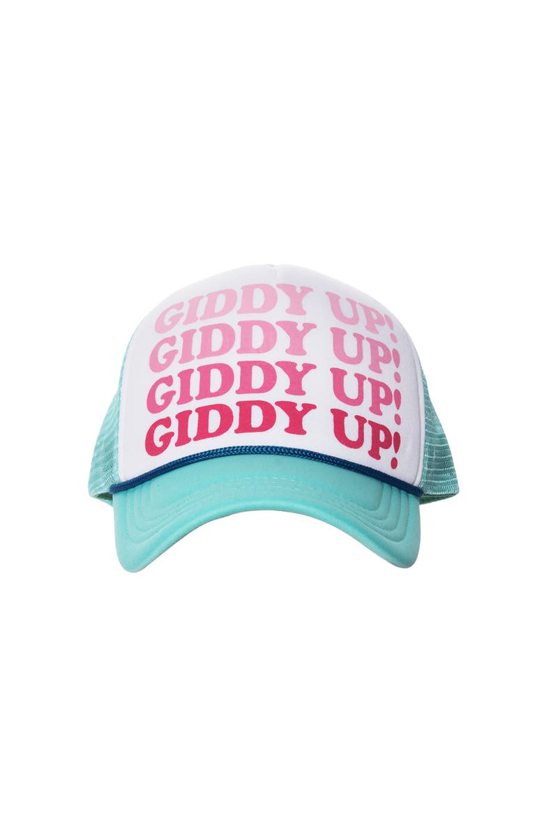 Totalee Gift Giddy Up! Trucker Hat Cotton White, Main, color, White