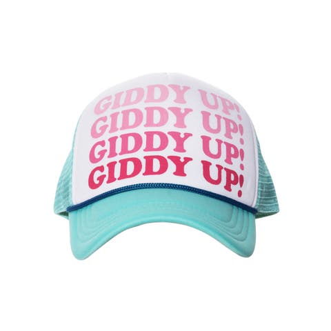 Giddy Up! Trucker Hat Cotton White
