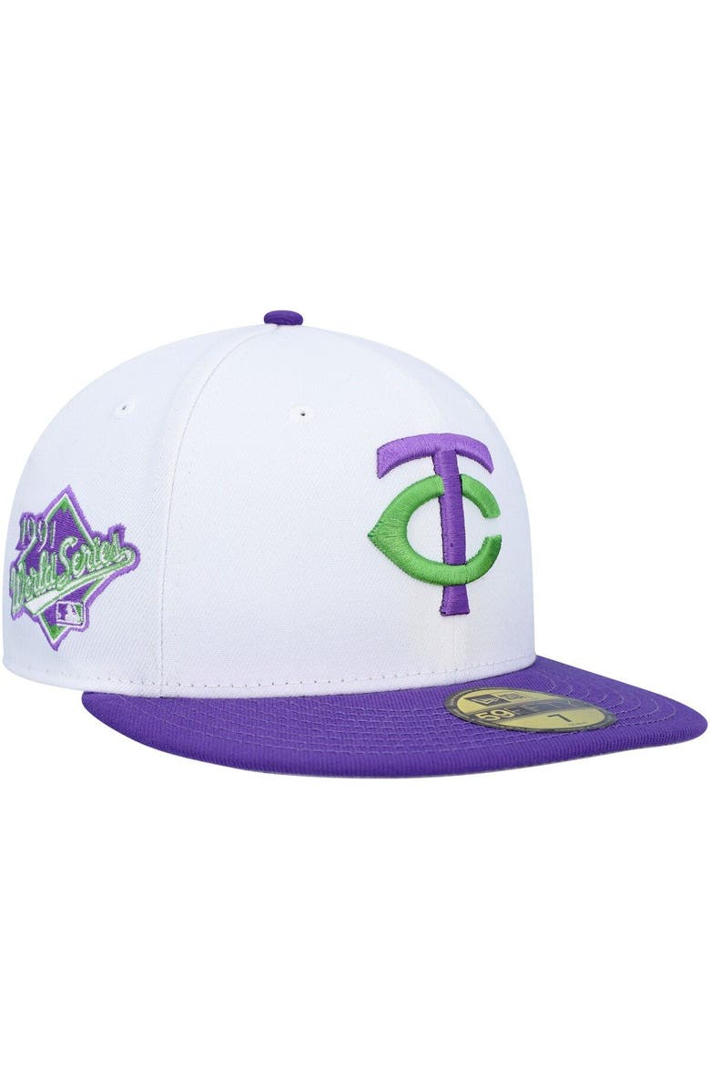 New Era Men's New Era White Minnesota Twins 1991 World Series Side Patch 59FIFTY Fitted Hat, Main, color,
