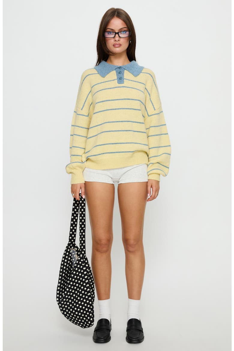 Minda Stripe Sweater, Alternate, color, YELLOW STRIPE