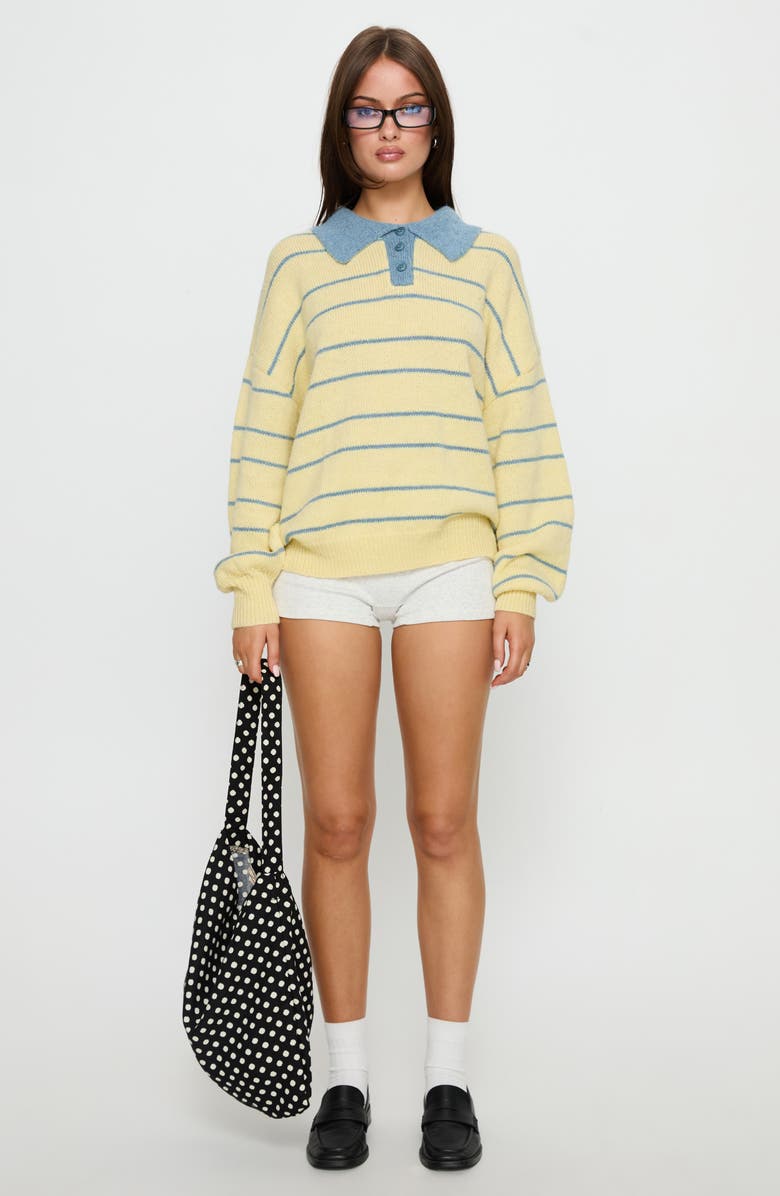 Princess Polly Minda Stripe Sweater, Alternate, color, Yellow Stripe