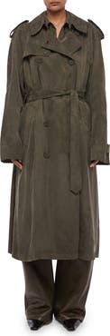 Helmut Lang Fluid Microsuede Trench Coat