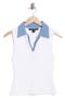 selected White W/ Denim Placket A/ S