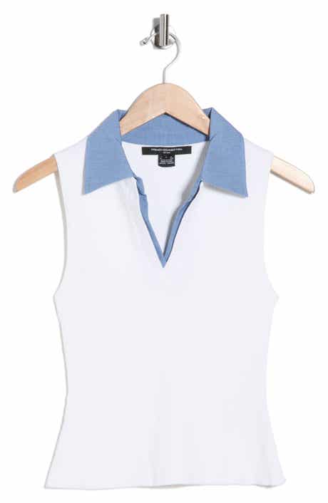 French Connection Sleeveless Contrast Collar Polo