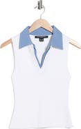 French Connection Sleeveless Contrast Collar Polo