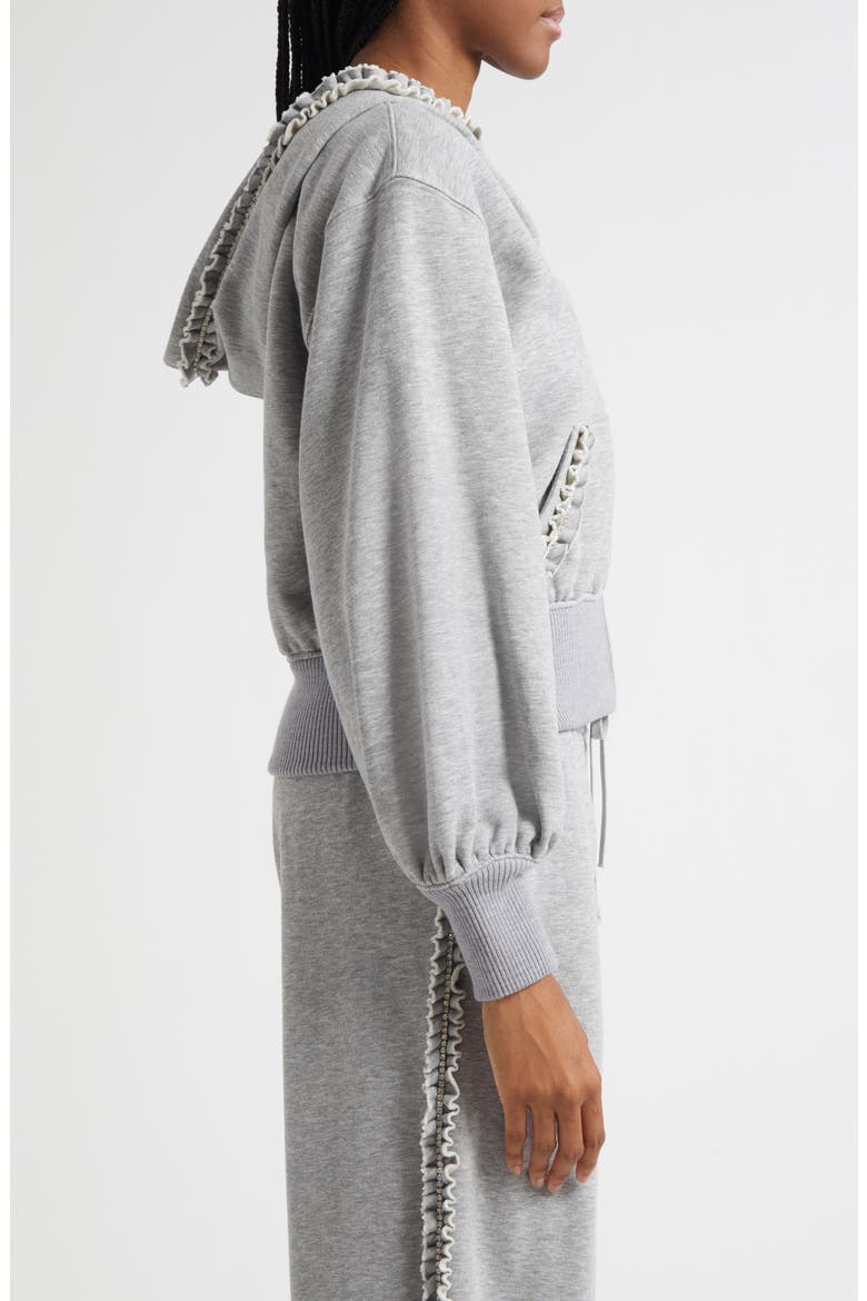 Maddie Embellished Zip-Up Hoodie, Alternate, color, HEATHER GREY