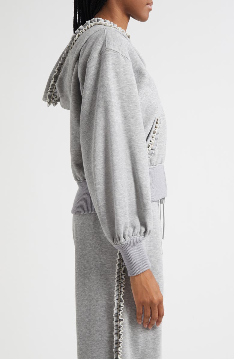 Cinq à Sept Maddie Embellished Zip-Up Hoodie, Alternate, color, Heather Grey