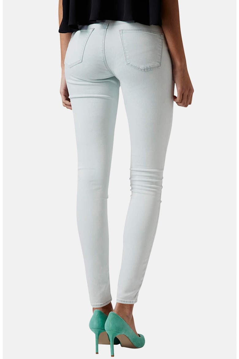 Moto 'Leigh' Mid Rise Skinny Jeans, Alternate, color, LIGHT DENIM