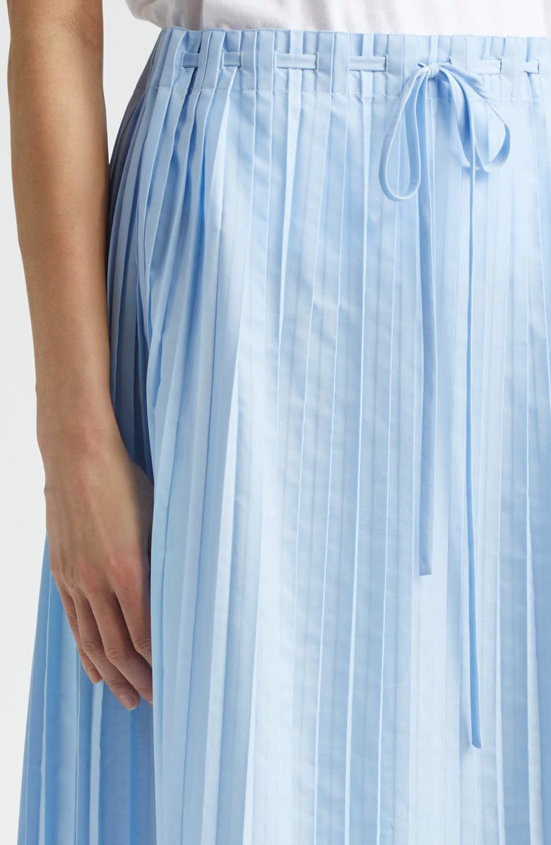 TOTEME Drawstring Waist Pleated Midi Skirt, Alternate, color, Light Blue