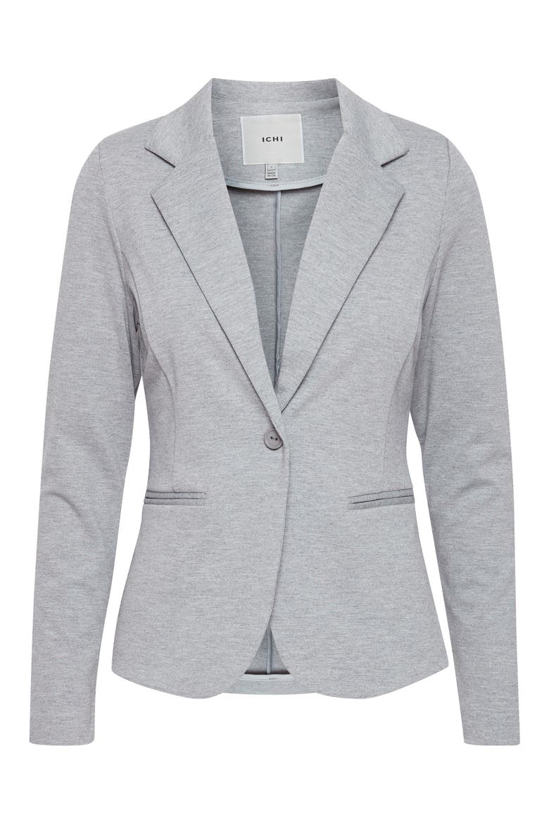 Regular Notch Lapel Ponte Blazer, Alternate, color, GREY MELANGE