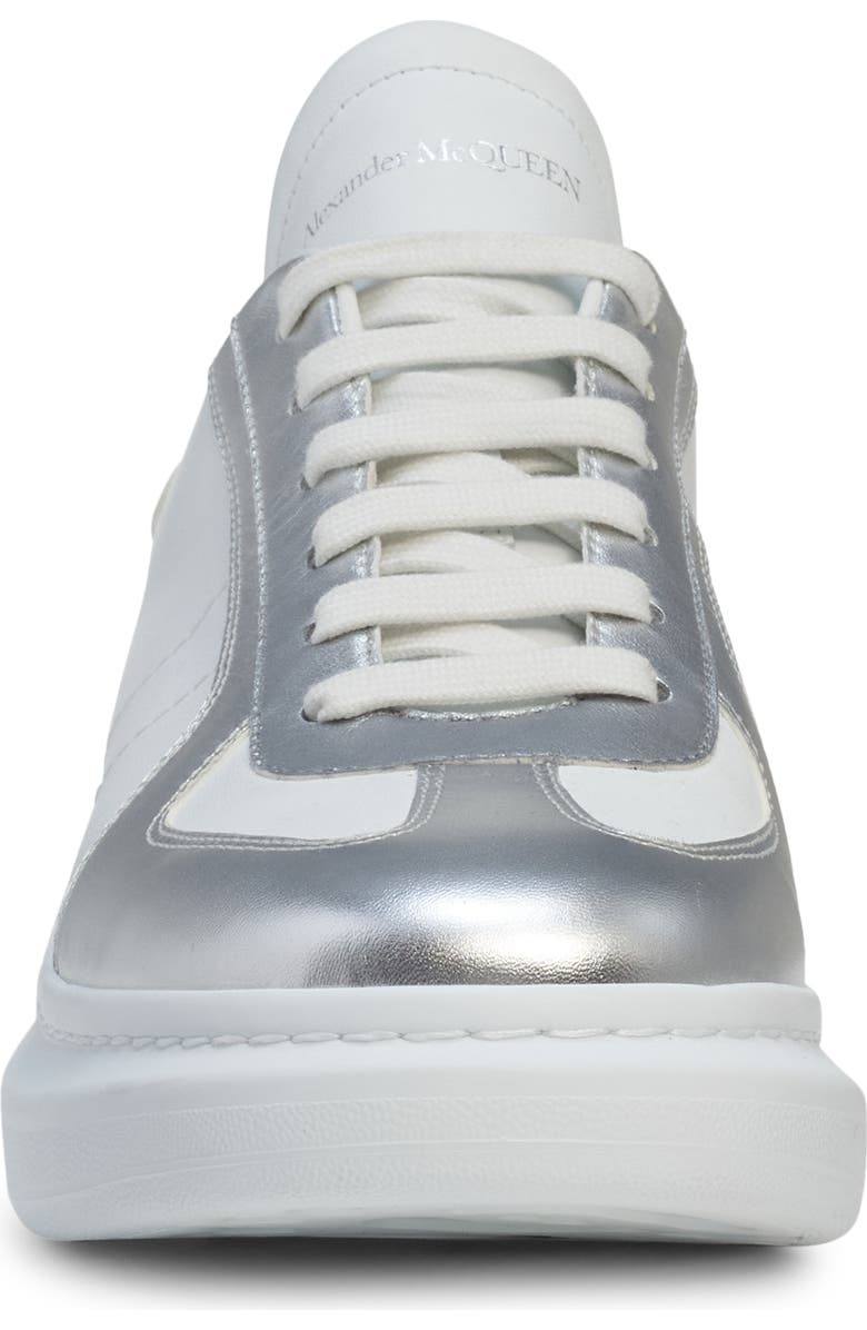 McQueen Oversized Sneaker, Alternate, color, White/ Silver/ Silver