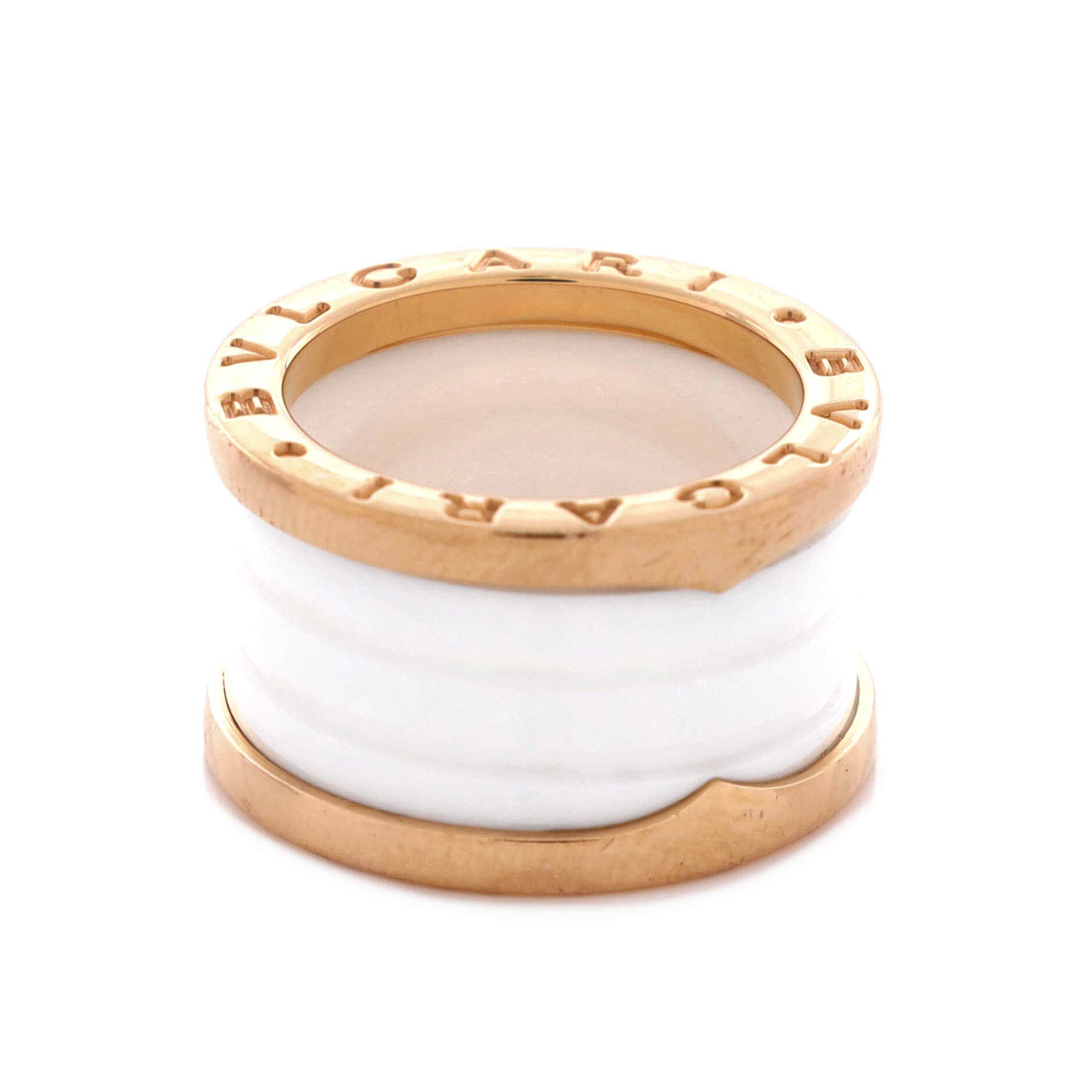 B.Zero1 Three Band Ring 18K Rose Gold and Ceramic, Alternate, color, Metallic Gold