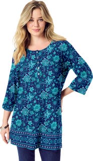 Roaman's Henley Ultra Drape Tunic