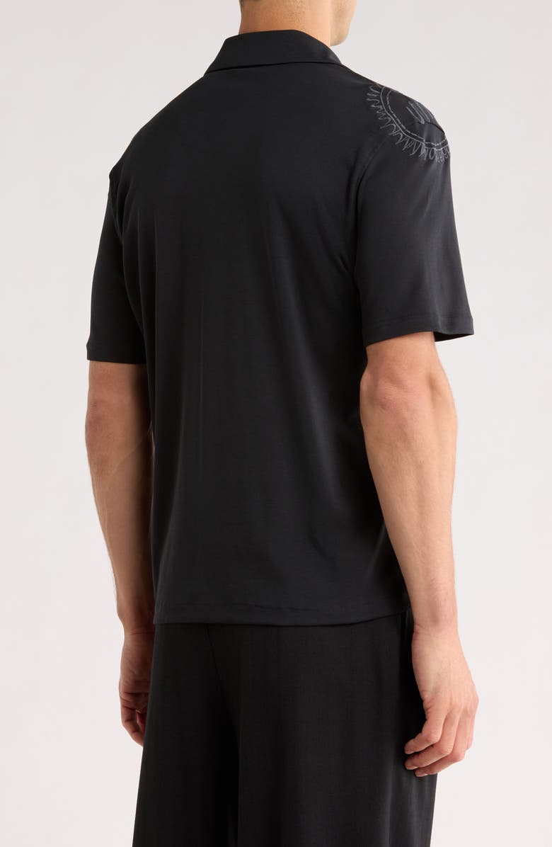 JASON WU Paisley Embroidered Camp Shirt, Alternate, color, Black