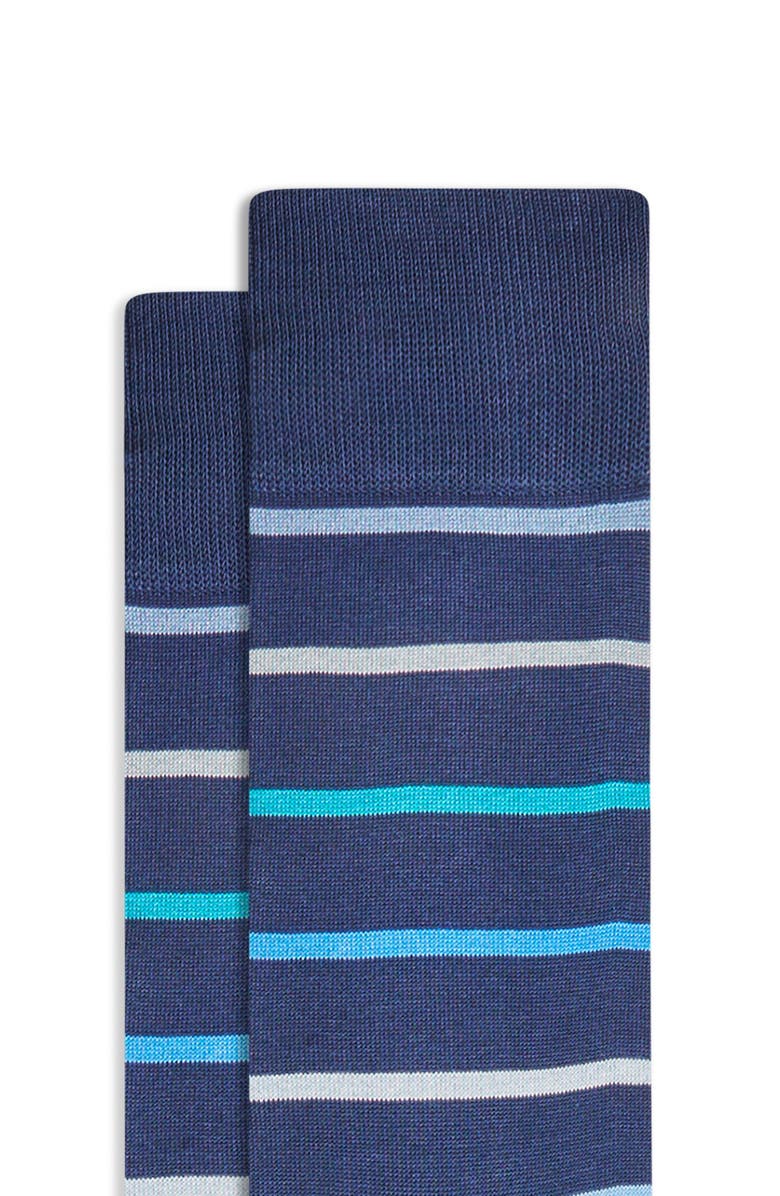 Bugatchi Stripe Cotton Blend Dress Socks, Alternate, color,