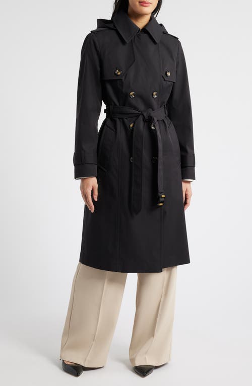 London Fog Double Breasted Trench Coat in Black  product