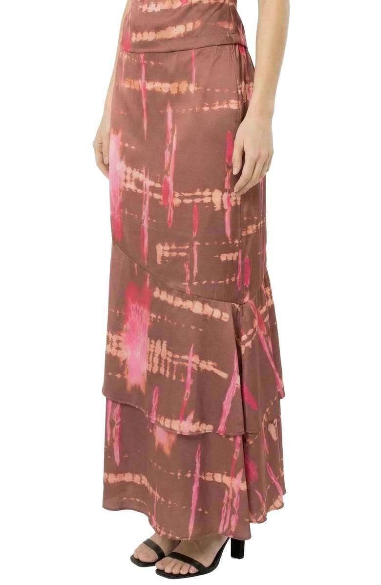 AREA STARS Tulip Hem Skirt, Alternate, color, Brown With Pink Accents