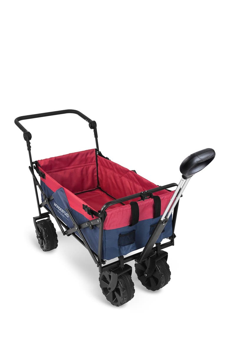 WonderFold Beach Tire Push & Pull Folding Wagon - Navy, Main, color,