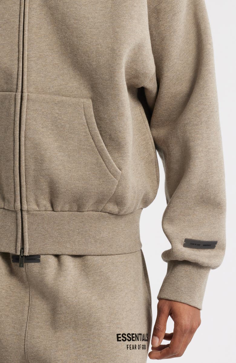 Fear of God Essentials Classic Fit Logo Graphic Zip Hoodie, Alternate, color, 