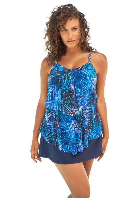 Mesh Double-Tier Tankini Top