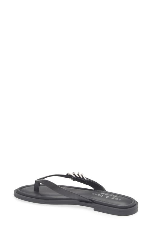Rag & Bone Gia Leather Buckle Thong Sandals In Black