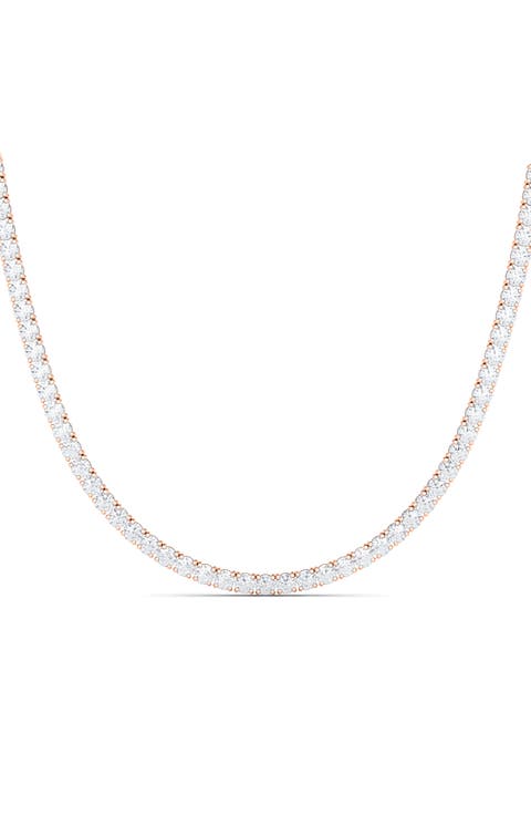 Prong Set Lab Created Diamond Tennis Necklace