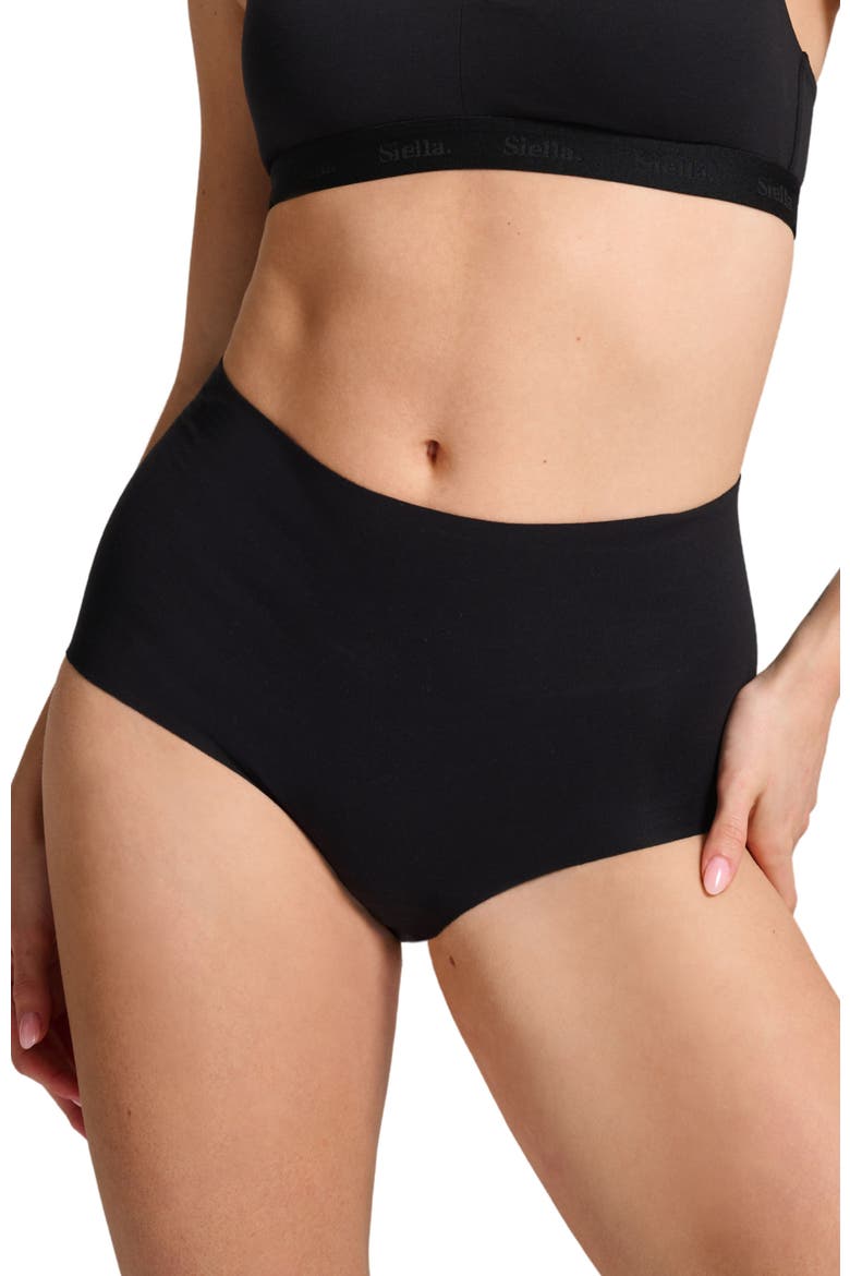 Organic Cotton No-Show High Waist Brief, Main, color, Black