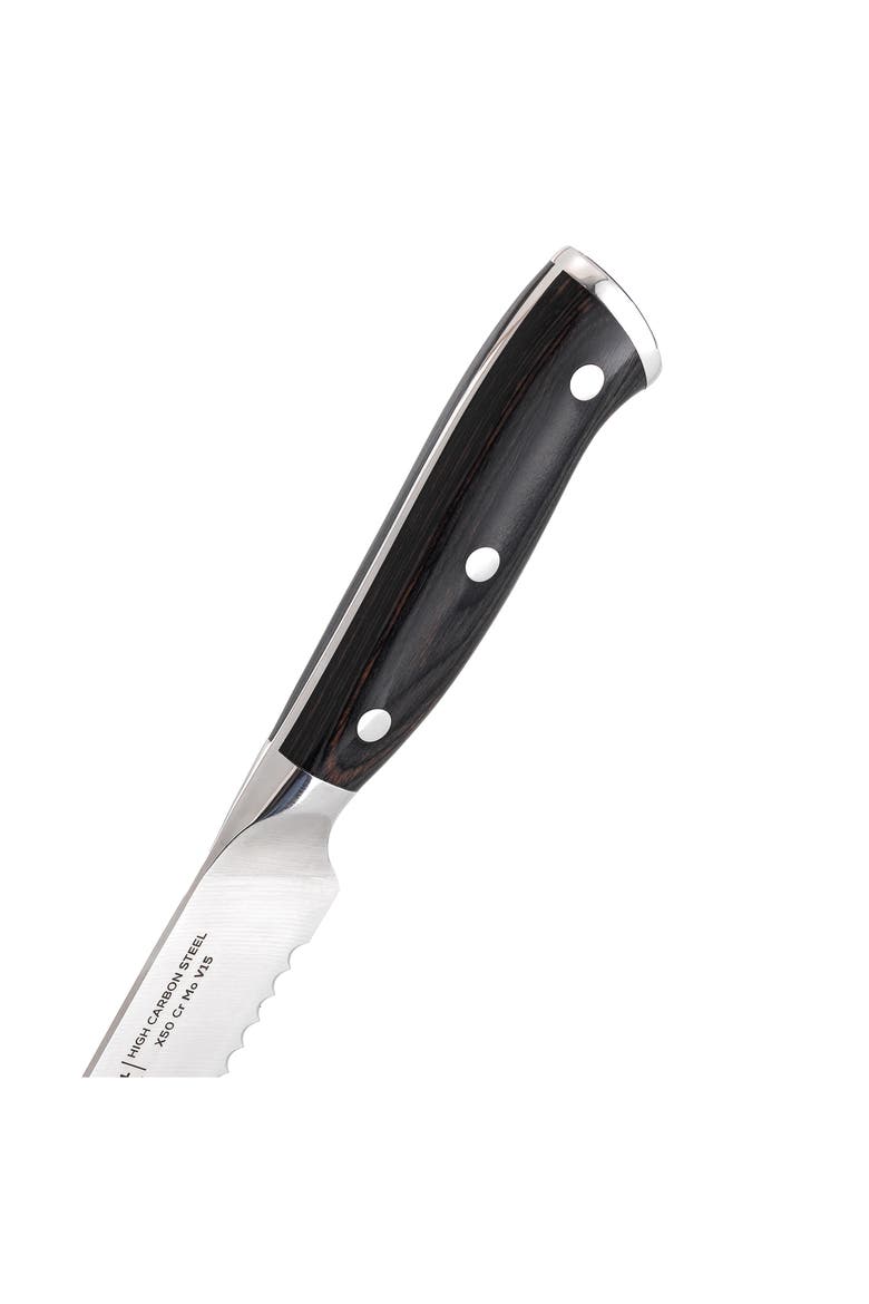 8" Stainless Steel Bread Knife, Alternate, color, SILVER/ BLACK