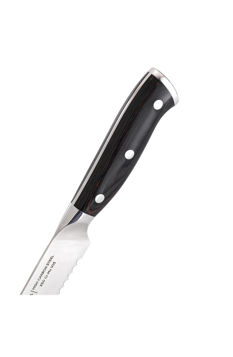 JoyJolt 8" Stainless Steel Bread Knife, Alternate, color, Silver/ Black