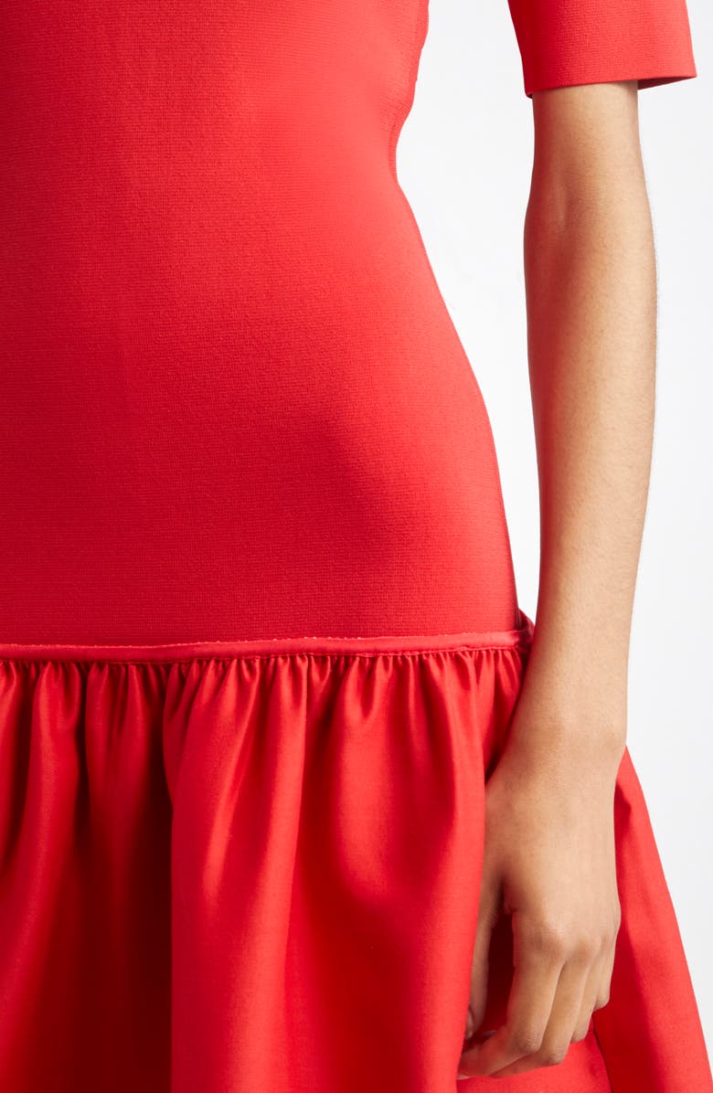 TOTEME Twinflower Flounce Sweater Dress, Alternate, color, Poppy